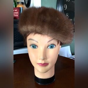 Vintage Brown Mink Fur Hat - Classic Crown Style Vintage* Union made**